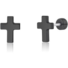 Stud Earrings Hypoallergenic Minimalist Flatback Cross Bolt