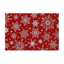 Red Christmas Placemats Set of 4 Winter Snowflake Farmhouse