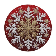 Snowflake Christmas Round Placemats 15x15 inch White