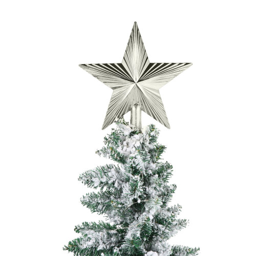 Silver Plastic Christmas Tree Star Topper 2 Pieces 2