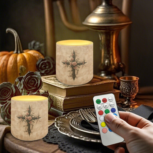 LED Flameless Candles Multi-Color Flickering 4PCS 2