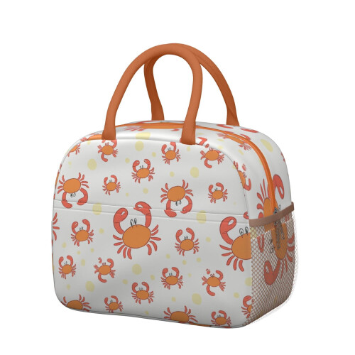 Crab Lunch Tote Bag Leakproof Zipper 1 Pack