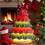 Mini Christmas Tree with Lights - Red Green Resin Tabletop 4