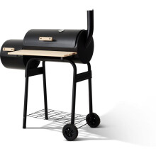 Kohlegrill - Metall - 104x53,5x114,5cm - Kohle, 2 zylindrische Brenner, Holzgriffe, Schornstein - COOKINGBOX