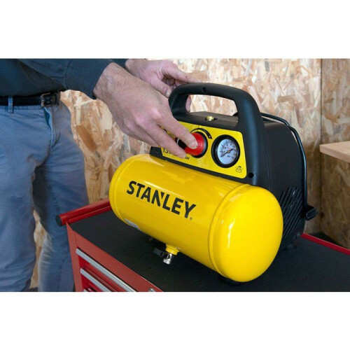 STANLEY Kompressor - Horizontal - Stanley - Coax - 6 L - 1,5 PS - Schlauch + Blaspistole 1