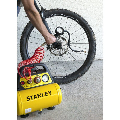 STANLEY Kompressor - Horizontal - Stanley - Coax - 6 L - 1,5 PS - Schlauch + Blaspistole 2