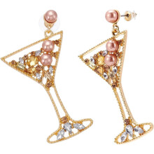 Rhinestone Champagne Bottle Stud Earrings 1 Pair