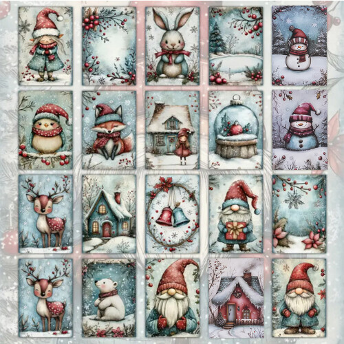 Retro Christmas Postcards 3.86x5.71 Inch 20 Pack