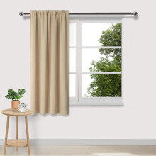 Blackout Curtains Solid Color 1 Panel 44.9 x 37.8 Inch Beige