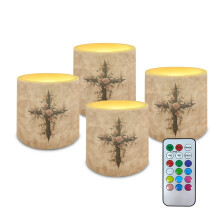 LED Flameless Candles Set 4pcs Multi-Color Flickering