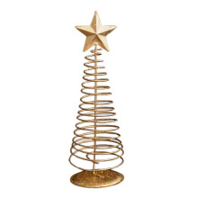 Gold Spiral Christmas Tree Decor with Star Topper