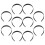 OUNONA Plastic Headband Wide Hard Plain Solid Color 10pcs 4