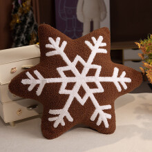 3D Snowflake Christmas Throw Pillow Winter Plush Decor