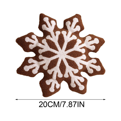 3D Snowflake Christmas Throw Pillow Winter Plush Decor 2