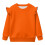 Orange Toddler Sweatshirt with Ruffle Shoulder, Size 5-6 1