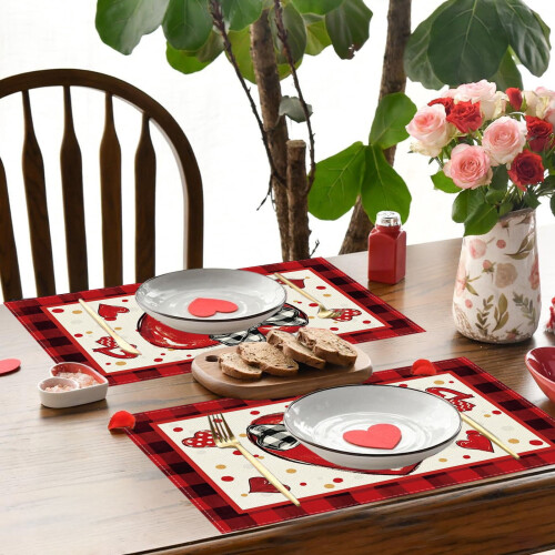 Valentine's Day Placemats Heart Pattern 45x30cm 2