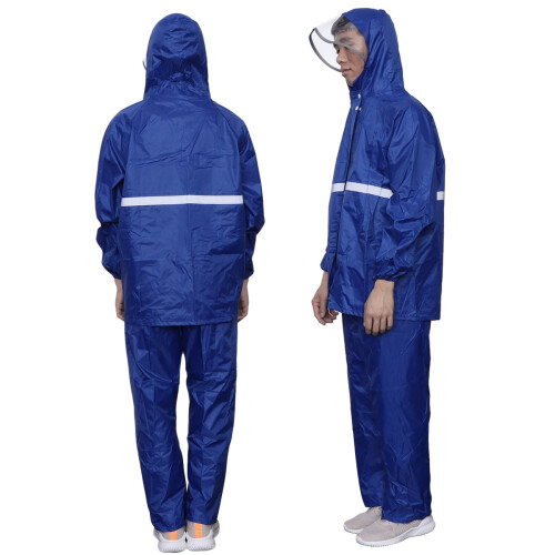 Adult Rain Suit Waterproof Polyester with Adjustable Hood 2