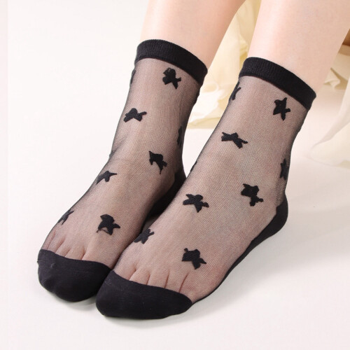 Women's Spring Summer Transparent Star Socks 1