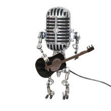 Vintage Microphone Robot Desktop Decoration