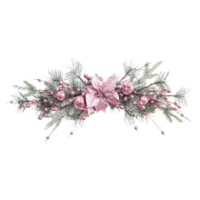 Pink Artificial Christmas Garland with Balls