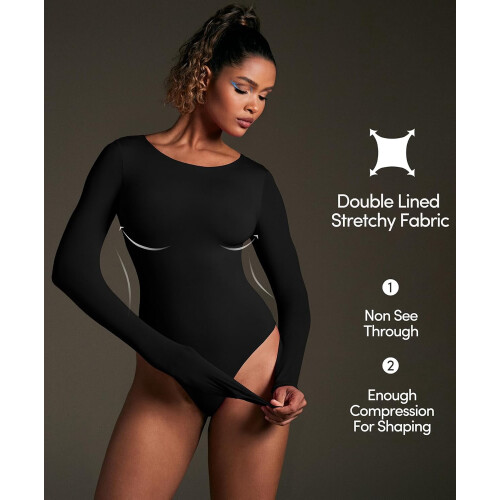Women's Long Sleeve Crew Neck Slimming Bodysuit 2