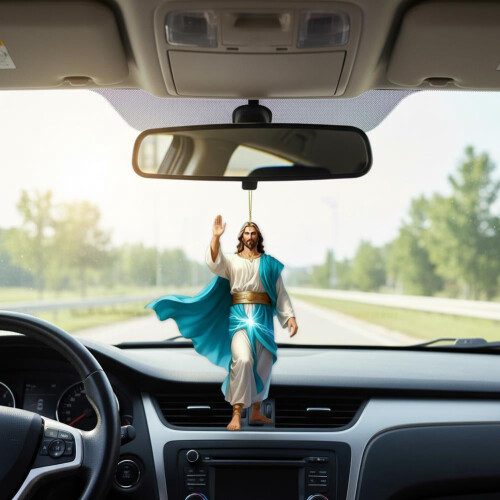 Jesus Car Hanging Decor Acrylic 2 pcs 2