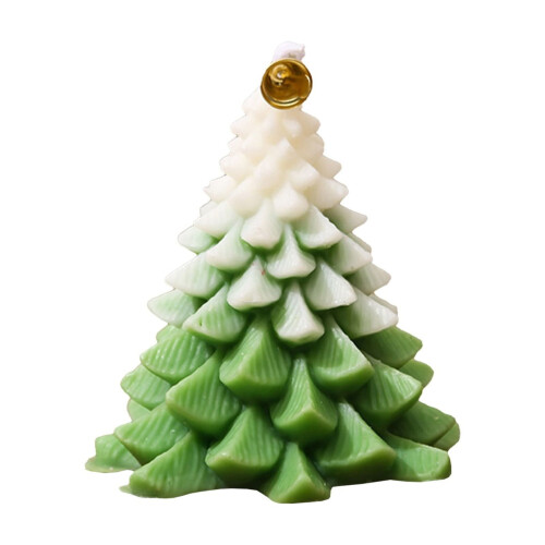 Christmas Tree Scented Candle Green Taper 1