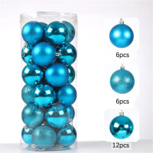 Christmas Ball Pendant 30mm Shatterproof Green 24 Pack