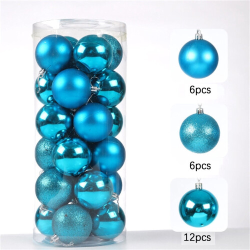 Christmas Ball Pendant 30mm Shatterproof Green 24 Pack