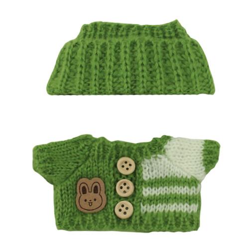 Soft Plush Doll Winter Outfit Set with Knit Hat and Sweater