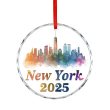 Crystal Glass Ornament New York Skyline 1 pc