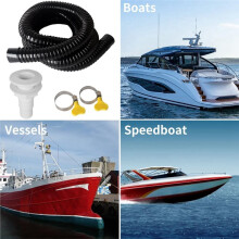 Plumbing Kit, Bilge Pump Hose Installation Kit, 6.5 FT Bilge Pump Hose, 2 Stainless Steel Clamps and Thru-Hull Fitting