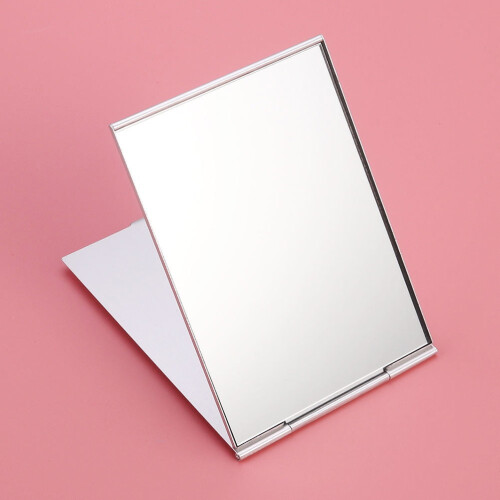 Foldable Mirror Compact Makeup Mirror Silver 2