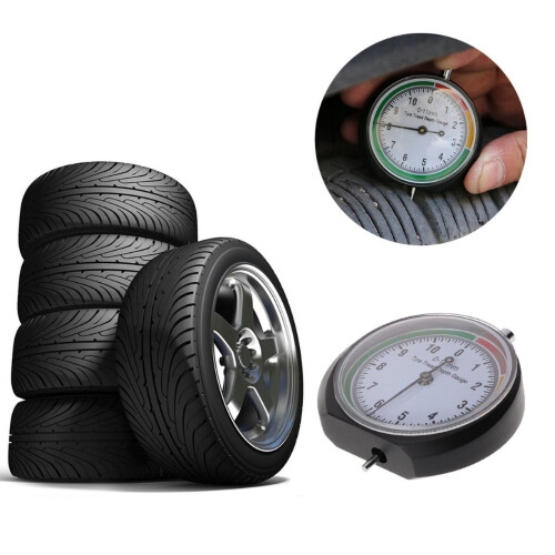 Tire Tread Depth Gauge Plastic Shell Dial Stainless Steel 1