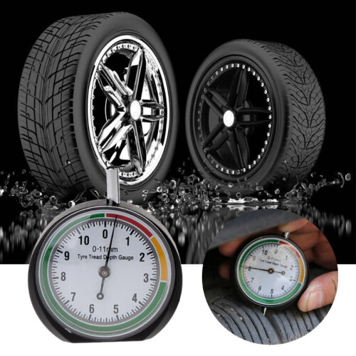 Tire Tread Depth Gauge Plastic Shell Dial Stainless Steel 2
