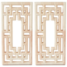 Rubber Hollow Wood Carved Onlay Applique 2PCS