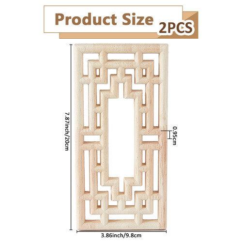 Rubber Hollow Wood Carved Onlay Applique 2PCS 1