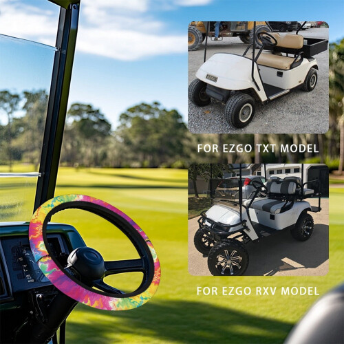 Tie-Dye Steering Wheel Cover for Golf Carts 1-Pack 1