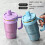 Summer Large Capacity Ice Flower Titanium Vacuum flask Cup Double Drinking Water Cup Portable Ice Cup 7