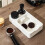 Three-Piece Storage Base Multifunctional Household Coffee Tamper Knocking Box Italian Powder Distributor White 9