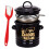 46oz Bacon  Grease Jar, Enamel Bacon Grease Container with Stainless Steel Filter, Includes Hanging Spatula 1