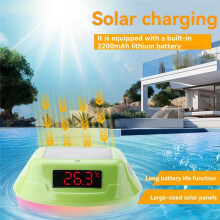 Solar Floating Pool Thermometer with RGB Atmosphere Light Intelligent Outdoor LED Digital Water Thermometer