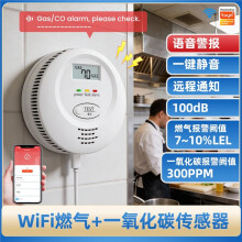 Tuya WiFi 2in1 Gas/CO Leak Detector Audible and Visual Alarm Household Kitchen Natural Gas Coal Gas Leak Sensor UK Plug