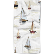 Sailboat Hand Towel Soft Beach Theme 15" x 30"