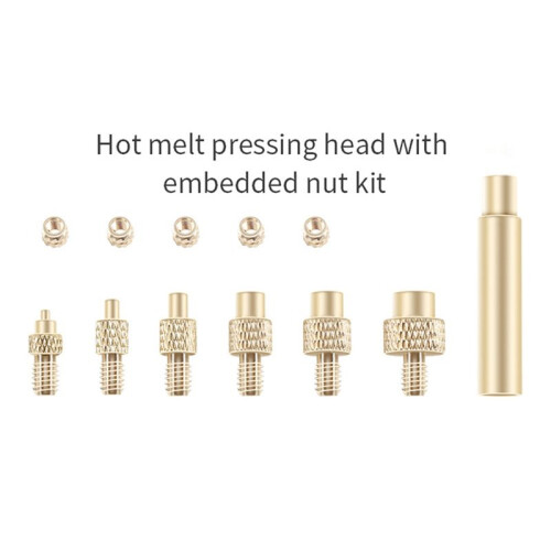 Heat Insert Nut Iron Tip Kit for 3D Printer Brass Thread Embedded Heat Insertion Soldering Iron Tool Set