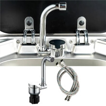 RV Sink Faucet Hot or Cold Faucet Folding 360 Rotating Faucet Stainless Steel Faucet for RV Kitchen Bathroom Caravan