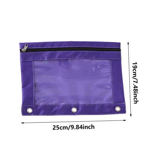 Oxford Cloth Pencil Case 3-Hole Zipper 2-Pack 2