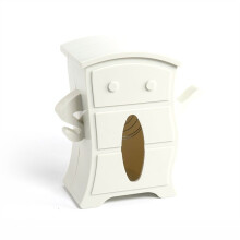 Living Room Desktop Toilet Tissue Box Custom with Elastic Support Wall-Mounted Tissue Storage Box White