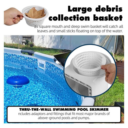 Kit de Acessórios para Skimmer de Piscina acima Do Solo de Encaixe Universal - Largura de Abertura de 6 Polegadas Compatível com para Todos Os 2