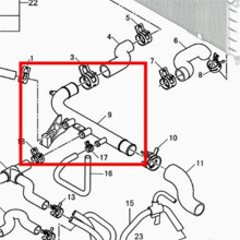 Cooling Pipe 90448853 for Corsa, , Daewoo.